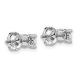 14k White Gold 3/4 ctw Lab Grown Diamond VS/SI+ G+ Round 4 Prong Heavy Wt. Screwback Stud Earrings
