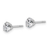 14k White Gold 3/4 ctw Lab Grown Diamond VS+ F+ Round 3 Prong Heavy Wt. Stud Earrings - EM-8F7FA1FA-2039