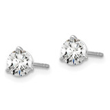 14k White Gold 3/4 ctw Lab Grown Diamond VS+ F+ Round 3 Prong Heavy Wt. Stud Earrings - EM-9D9C9519-1383