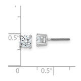 14k White Gold 3/4 ctw Lab Grown Diamond VS+ F+ Round 4 Prong Heavy Wt. Screwback Stud Earrings - EM-09DDC850-5054