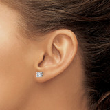 14k White Gold 3/4 ctw Lab Grown Diamond VS+ F+ Round 4 Prong Heavy Wt. Screwback Stud Earrings - EM-D3867989-9669