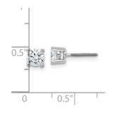 14k White Gold 3/4 ctw Lab Grown Diamond VS+ F+ Round 4 Prong Heavy Wt. Screwback Stud Earrings - EM-D3867989-9669