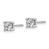 14k White Gold 3/4 ctw Lab Grown Diamond VS+ F+ Round 4 Prong Heavy Wt. Stud Earrings - EM-567569E1-8325