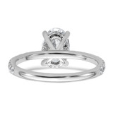 14k White Gold 3/8 carat Lab Grown Diamond VS/SI+ G+ 1 1/2 carat center Flair Oval Semi Mount Engagement Ring