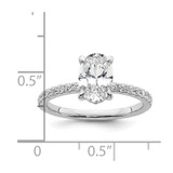 14k White Gold 3/8 carat Lab Grown Diamond VS/SI+ G+ 1 1/2 carat center Flair Oval Semi Mount Engagement Ring
