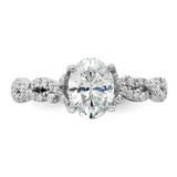 14k White Gold 3/8 carat Lab Grown Diamond VS/SI+ G+ 1 carat Center Oval Semi Mount Engagement Ring - RM-FDFC16B5-6137