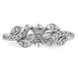 14k White Gold 3/8 carat Lab Grown Diamond VS/SI+ G+ 3/4 carat Center Round Semi Mount Channel Set Shared Prong Engagement Ring