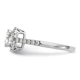 14k White Gold 3/8 carat Lab Grown Diamond VS/SI+ G+ 7/8 carat Center Cushion Semi Mount Engagement Ring