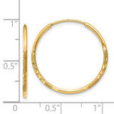 14k 1.25mm Diamond-cut Endless Hoop Earring - XY-000B0967-7451