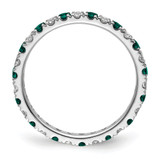 14k White Gold 3/8 carat Lab Grown Diamond VS/SI+ G+ and Lab Created Alexandrite Size 5 Eternity Band - ET-3CBDD624-9488