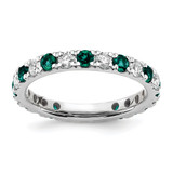 14k White Gold 3/8 carat Lab Grown Diamond VS/SI+ G+ and Lab Created Alexandrite Size 5 Eternity Band - ET-DE2AAF85-2725