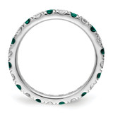 14k White Gold 3/8 carat Lab Grown Diamond VS/SI+ G+ and Lab Created Alexandrite Size 5 Eternity Band - ET-DE2AAF85-2725
