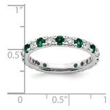 14k White Gold 3/8 carat Lab Grown Diamond VS/SI+ G+ and Lab Created Emerald Size 5 Eternity Band - ET-B58A8EB8-9989