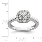 14k White Gold 3/8 carat Lab Grown Diamond VS/SI+ G+ Complete Square Halo Ring