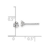 14k White Gold 3/8 ctw Lab Grown Diamond VS/SI+ G+ Round 3 Prong Heavy Wt. Stud Earrings