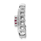 14k White Gold 3/8ct. Diamond and Ruby Flower Chain Slide
