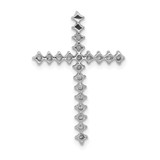 14k White Gold 3/8ct. Diamond Cross Chain Slide - PM-EF1ED12E-8036