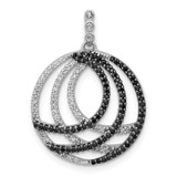 14k White Gold 3/8ct. White and Black Diamond Fancy Circle Pendant