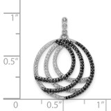 14k White Gold 3/8ct. White and Black Diamond Fancy Circle Pendant