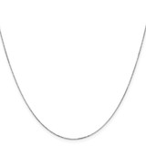 14K White Gold 30 inch .5mm Box with Lobster Clasp Chain