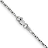 14K White Gold 30 inch 1.5mm Semi-Solid Round Box with Lobster Clasp Chain