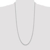 14K White Gold 30 inch 3.25mm Diamond-cut Rope with Lobster Clasp Chain
