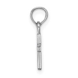 14K White Gold 3-D and Polished Mini Cross Charm