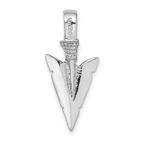 14K White Gold 3-D Arrowhead Charm