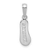 14K White Gold 3D HAWAII Flip-Flop Pendant