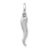 14k White Gold 3D Italian Horn Charm - XC-583EC0B1-2042