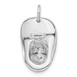 14k White Gold 3-D Large Fireman's Hat Charm