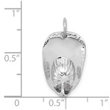14k White Gold 3-D Large Fireman's Hat Charm