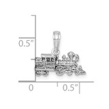 14K White Gold 3-D Miniature Train Charm - D1-8E9F31EA-3473