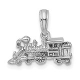 14K White Gold 3-D Miniature Train Charm - D1-8E9F31EA-3473