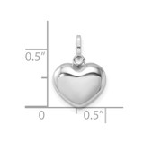 14k White Gold 3D Puffed Heart Pendant - XC-05A4155B-9052