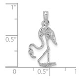 14K White Gold 3-D Textured Flamingo Charm - K6-BE844C00-7893