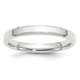 14k White Gold 3mm Beveled Edge Comfort Fit Wedding Band Size 10