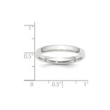 14k White Gold 3mm Beveled Edge Comfort Fit Wedding Band Size 5