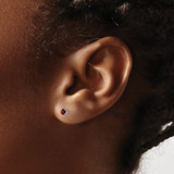 14k White Gold 3mm Garnet Stud Earrings