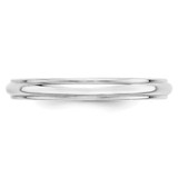 14k White Gold 3mm Half Round with Edge Wedding Band Size 10