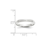 14k White Gold 3mm Half Round with Edge Wedding Band Size 11
