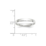 14k White Gold 3mm Lightweight Comfort Fit Wedding Band Size 11