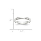 14k White Gold 3mm Lightweight Half Round Wedding Band Size 8