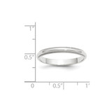 14k White Gold 3mm Milgrain Half Round Wedding Band Size 8