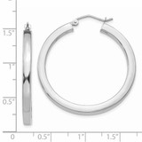 14k White Gold 3mm Polished Square Tube Hoop Earrings - Z1-6265BF78-8502