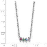 14k White Gold 4 Birthstone Mother's Necklace Mounting