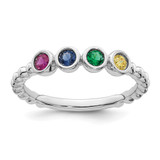 14k White Gold 4 Birthstone Mother's Ring Mounting - XM-B3ED3CAA-3409