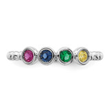 14k White Gold 4 Birthstone Mother's Ring Mounting - XM-B3ED3CAA-3409
