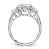 14k White Gold 4 carat Certified Lab Grown Diamond VS/SI+ G+ Round Complete Three Stone Engagement Ring