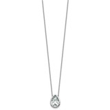 14k White Gold 4 carat Certified Lab Grown Diamond VS+ F+ Pear Complete 18 inch Bezel Set Solitaire Necklace